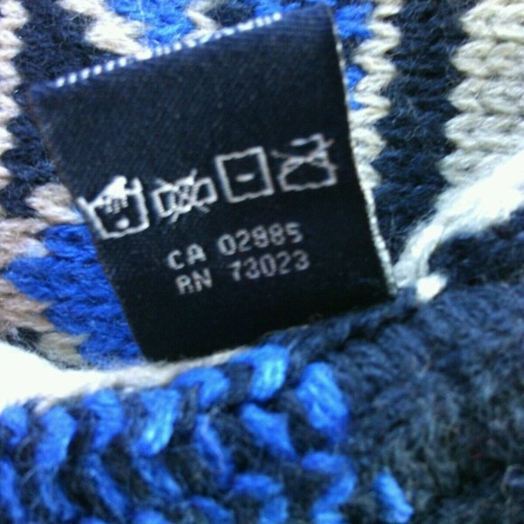 Long Soft Scarf Aztec Style Face Ear Protection Neck Knitwear Blue & Gray Unisex - Picture 9 of 16